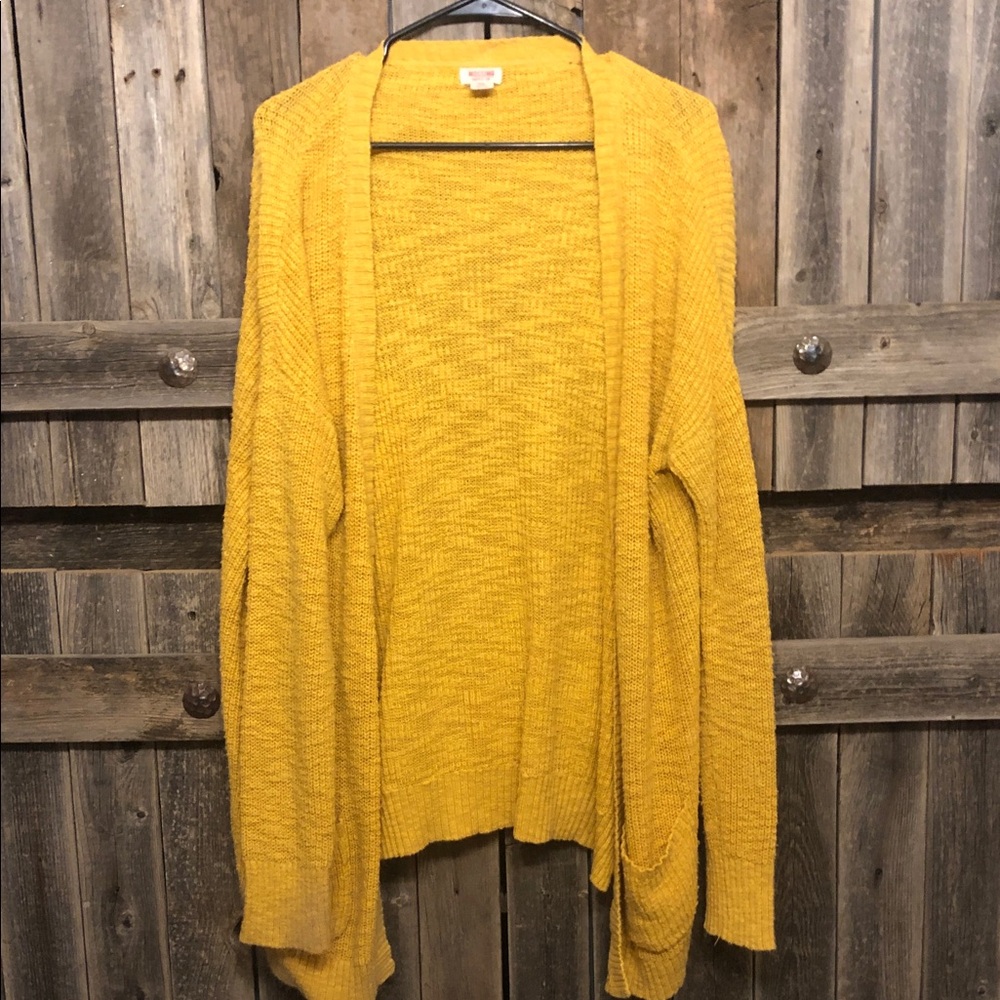 Mossimo Supply Co. Yellow Open-Front Cardigan